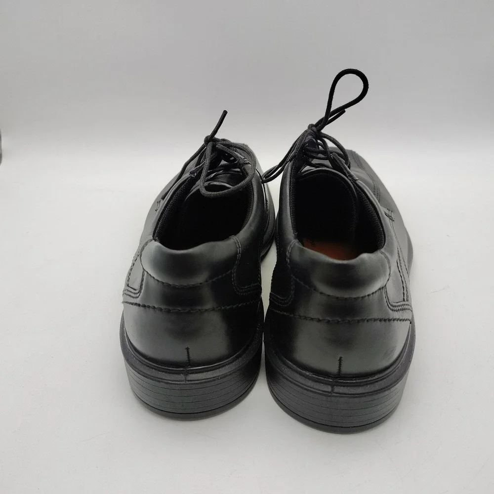 ECCO Helsinki Oxford Mens 42/8.5 Black Leather Bike Toe Lace Up Dress Shoes